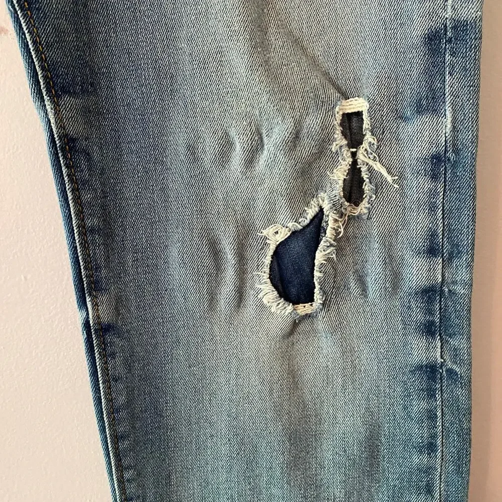 Diesel Buster Button Fly Light Wash Distressed Jeans Straight Men's size 33 x 32